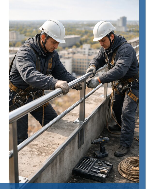 Монтаж перил на высоте в Каспийске от 2545 р. | ВЫСОТНИК-Ксп