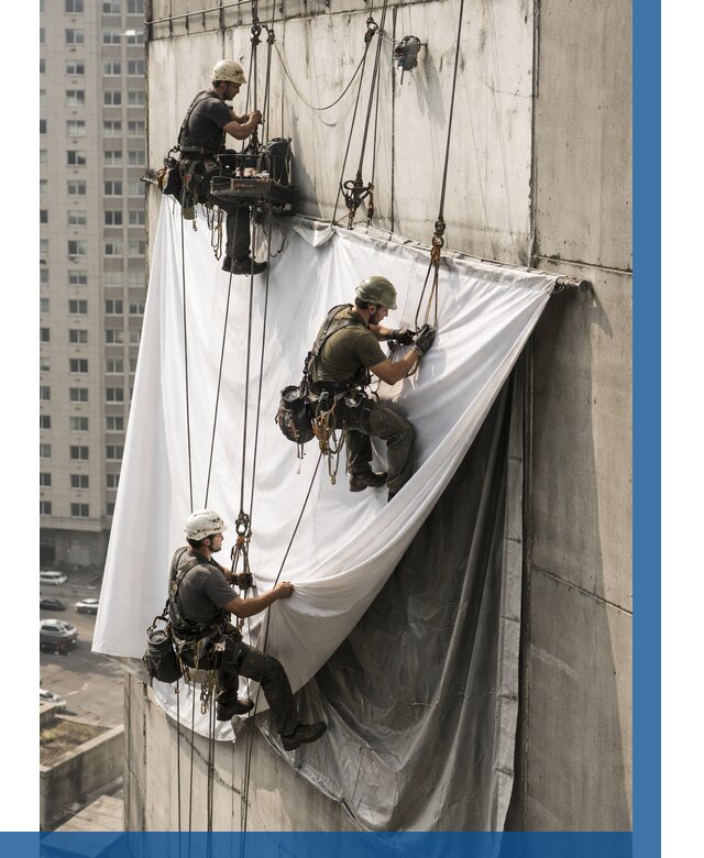Замена баннерного полотна в Каспийске от 6618 р. | ВЫСОТНИК-Ксп—заказать