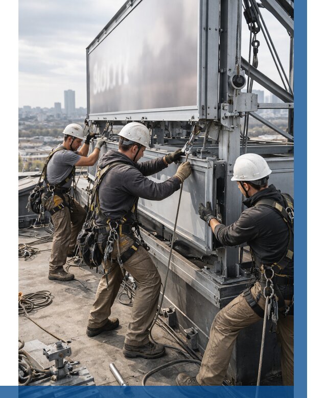 Монтаж крышной рекламной конструкции в Каспийске от 61086 р.|ВЫСОТНИК-Ксп