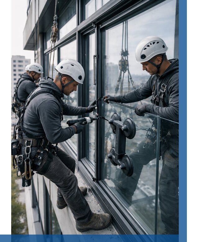 Витражное остекление зданий в Каспийске от 3563 р. | ВЫСОТНИК-Ксп