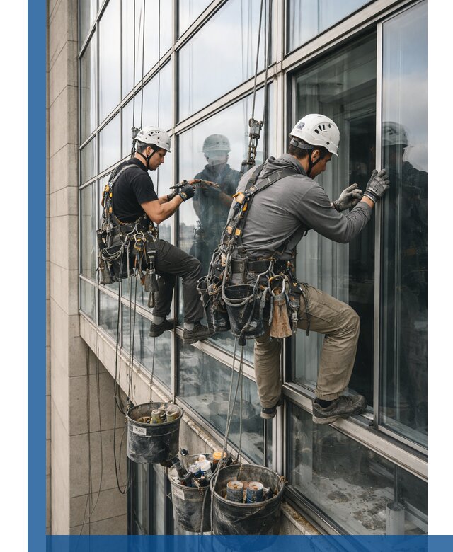 Ремонт витражных конструкций и фасадного остекления в Каспийске