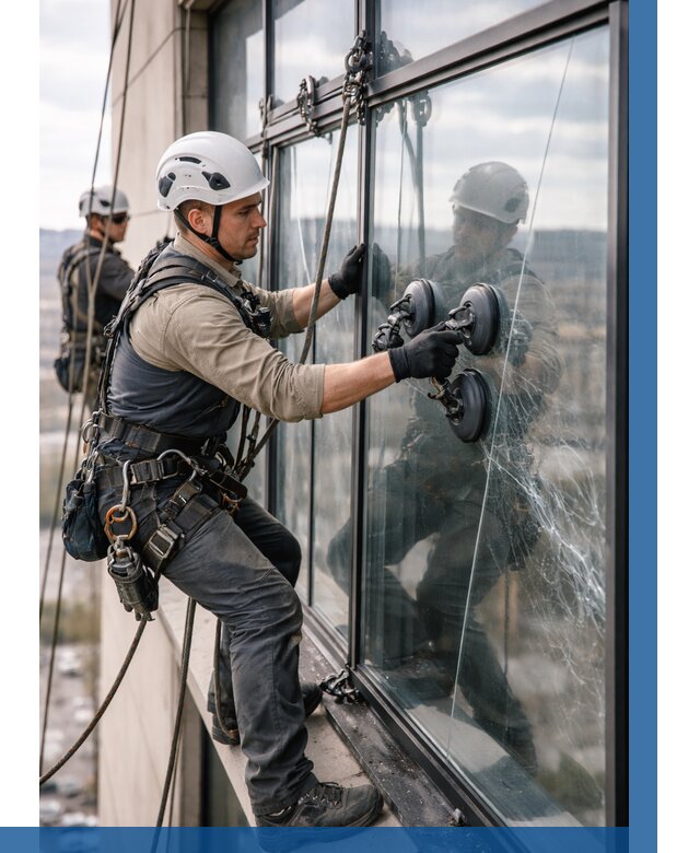 Замена стекла в витраже в Каспийске под ключ от 8654 р. | ВЫСОТНИК-Ксп