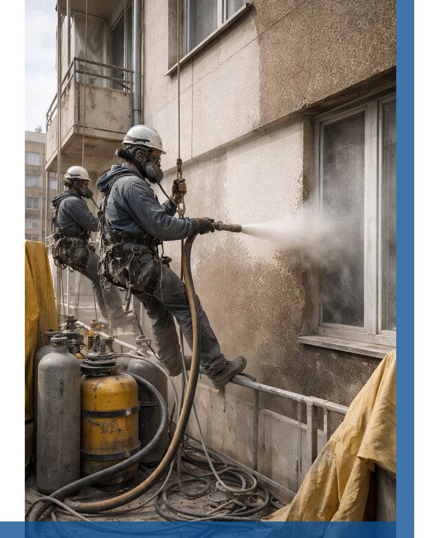 Пескоструйная очистка фасада в Каспийске от 662 р. | ВЫСОТНИК-Ксп