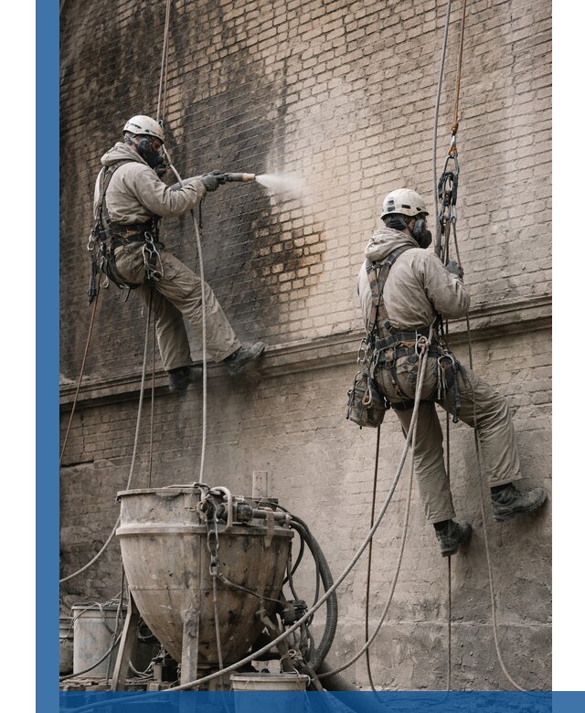 Пескоструйная очистка фасадов в Каспийске профессионально