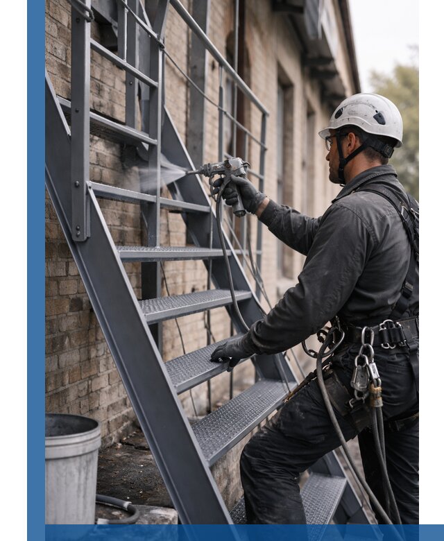 Покраска и антикоррозионная защита пожарных лестниц в Каспийске