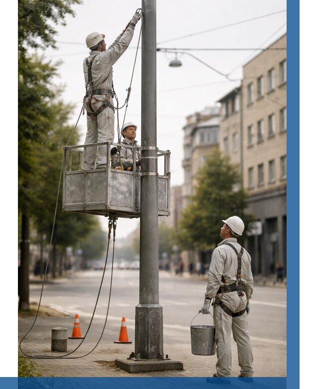 Покраска опор освещения в Каспийске от 5091 р. | ВЫСОТНИК-Ксп