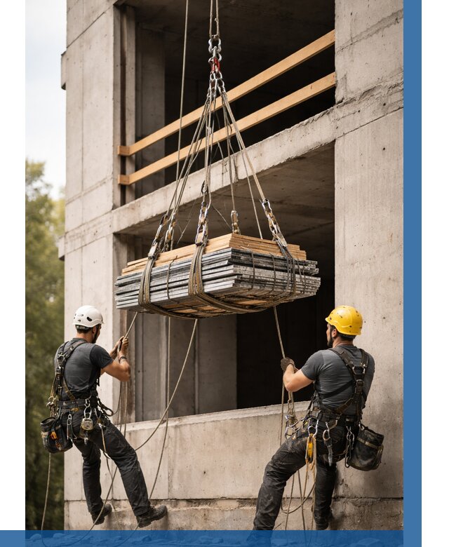 Подъем материала на этаж веревками в Каспийске от 1527 р. | ВЫСОТНИК-Ксп