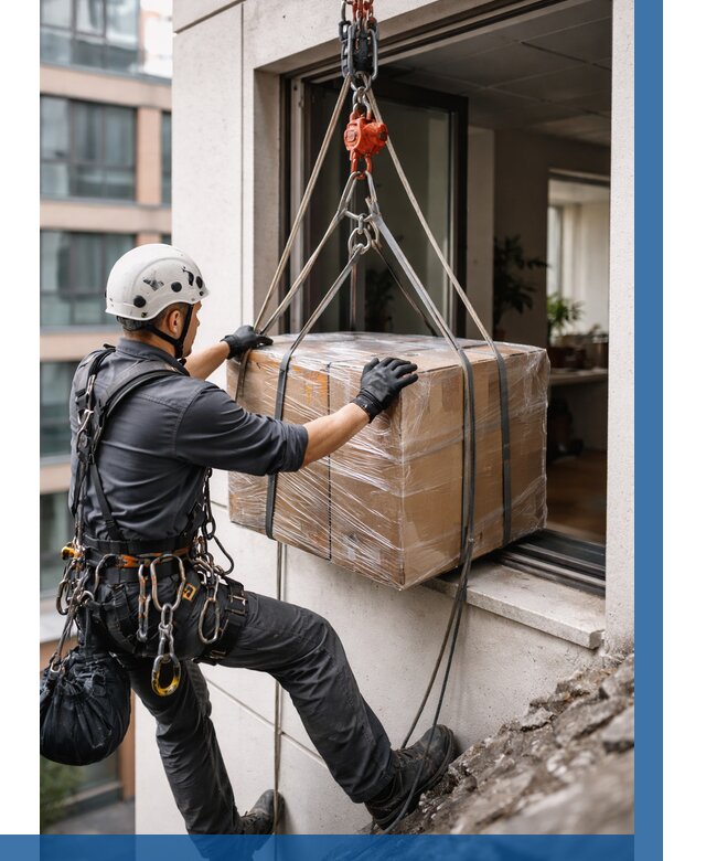 Подъем груза через окно в Каспийске от 4581 р. | ВЫСОТНИК-Ксп