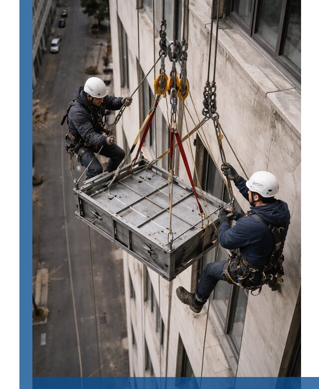 Спуск и подъем грузов по фасаду в Каспийске для зданий