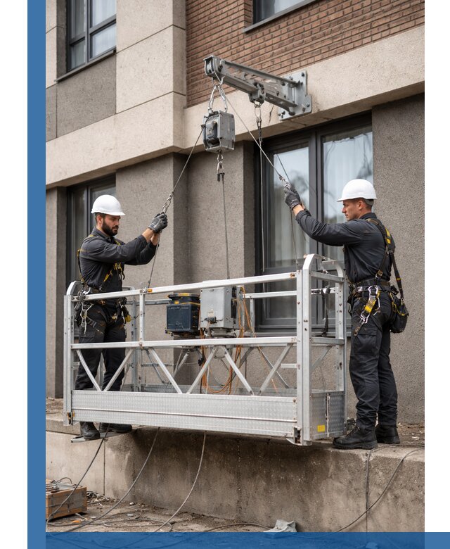 Монтаж и подъем фасадной люльки в Каспийске с гарантией безопасности