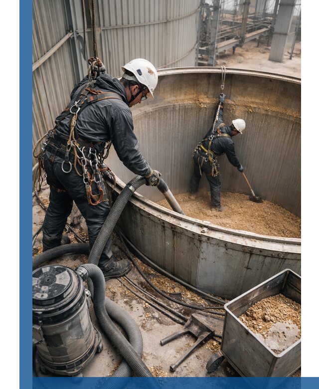 Профессиональная чистка зерновых бункеров в Каспийске с выездом