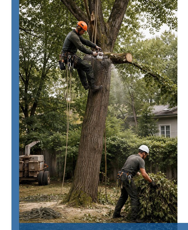 Кронирование деревьев в Каспийске, безопасная высотная обрезка