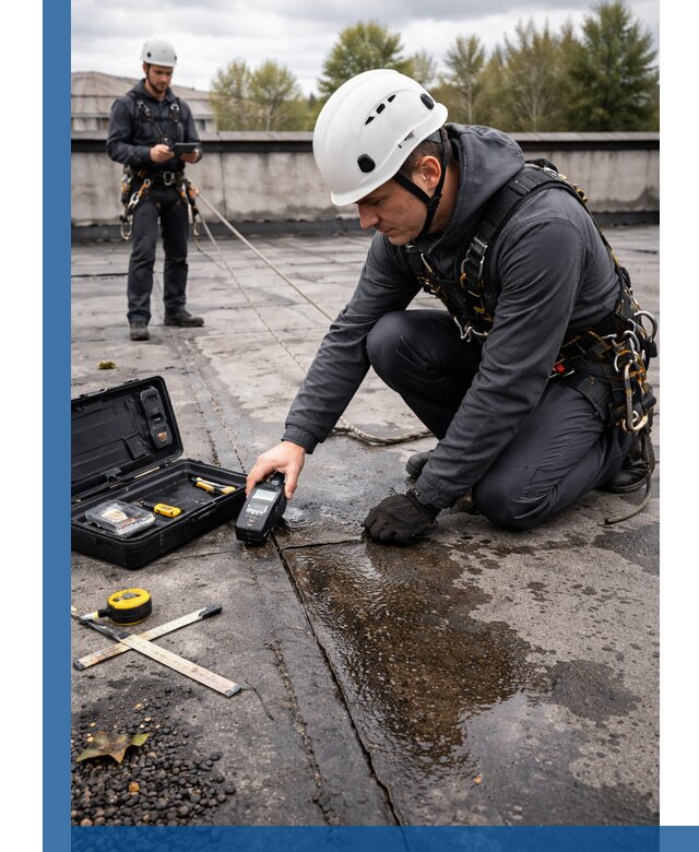 Обследование кровли на протечки и выявление дефектов в Каспийске