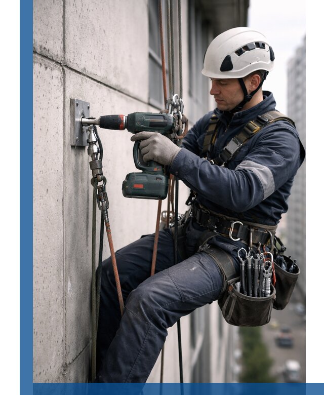 Установка анкерных точек для высотных работ в Каспийске