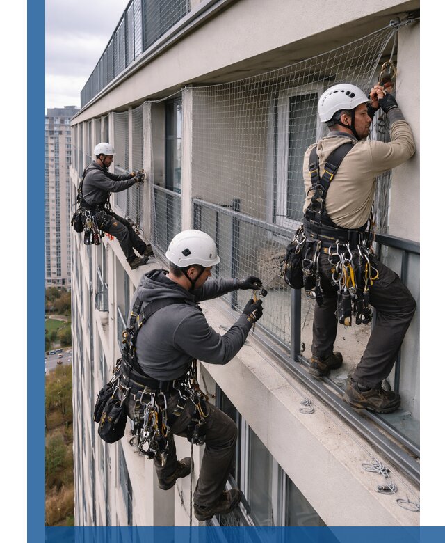 Профессиональный монтаж защитной сетки от птиц в Каспийске